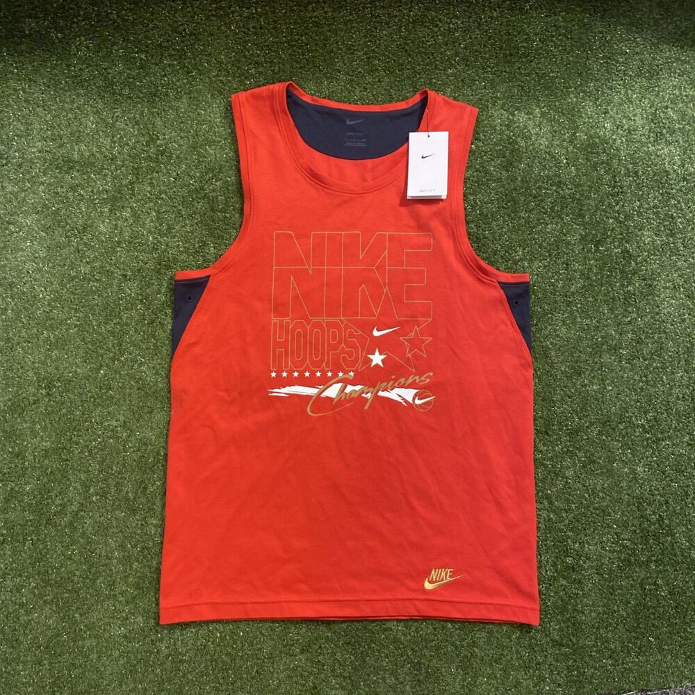 Nike Dri Fit Hoops Champions Tank top Shirt Men’s Size Small Red NEW
